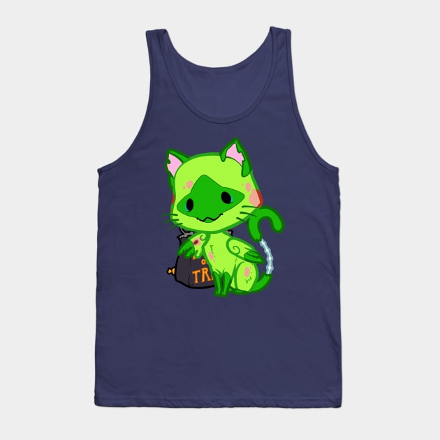 Halloween Chibi Winged Kitty - Siamese Zombie Cat Tank Top by theghostfire